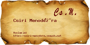 Csiri Menodóra névjegykártya